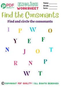 find the consonants (e)